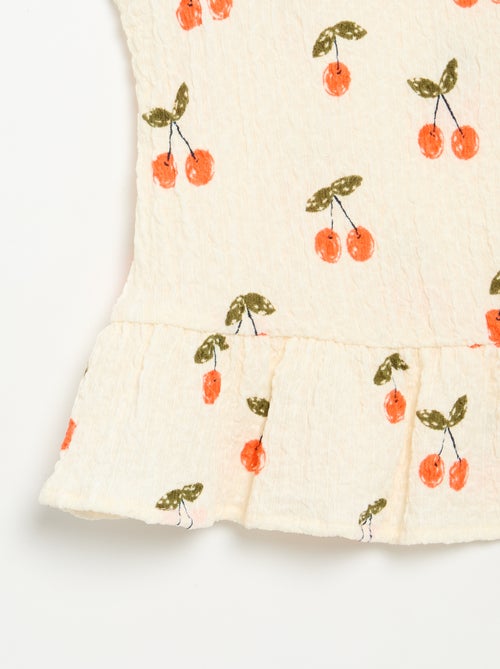 Mouwloze gewafelde blouse - Kiabi