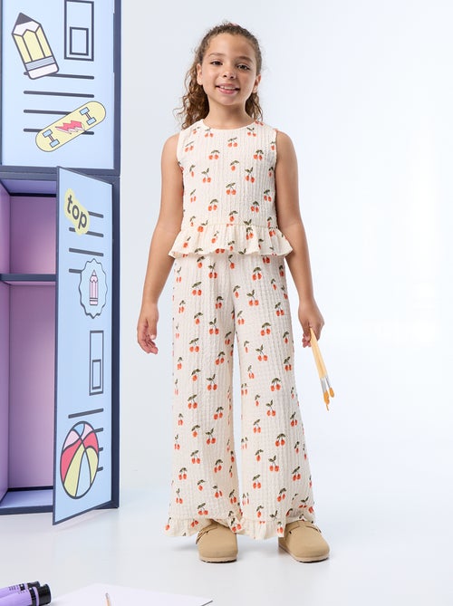 Mouwloze gewafelde blouse - Kiabi