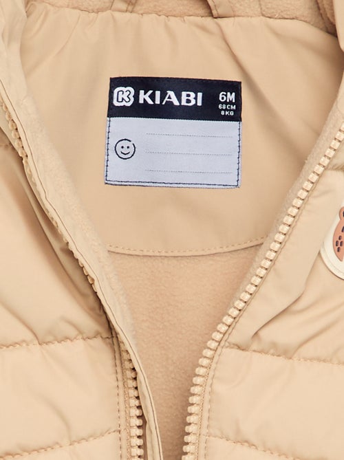 Mouwloze gewatteerde jas met capuchon - Kiabi