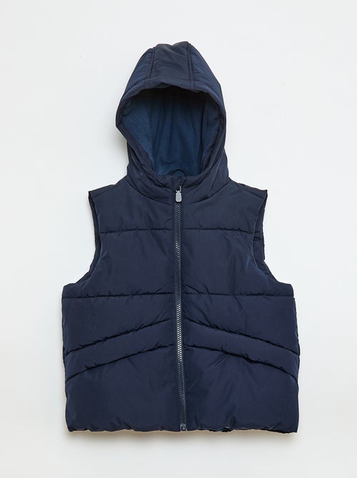 Mouwloze gewatteerde jas met kap - Kiabi