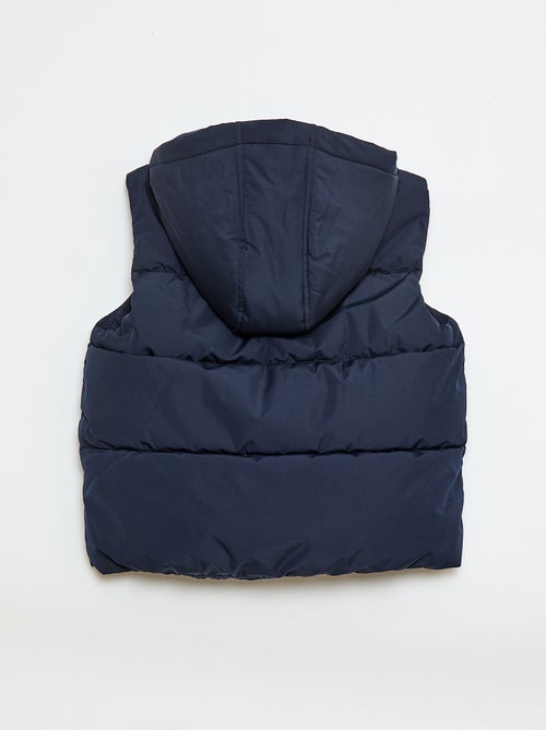 Mouwloze gewatteerde jas met kap - Kiabi