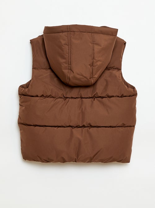 Mouwloze gewatteerde jas met kap - Kiabi