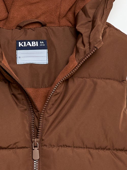 Mouwloze gewatteerde jas met kap - Kiabi
