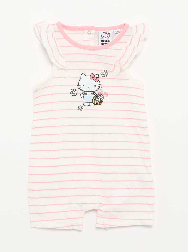 Mouwloze 'Hello Kitty'-romper met ruches Rose - Kiabi
