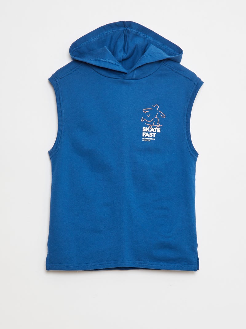 Mouwloze hoodie Blauw - Kiabi