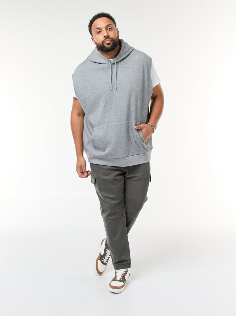 Mouwloze hoodie met kangoeroezak Grijs - Kiabi
