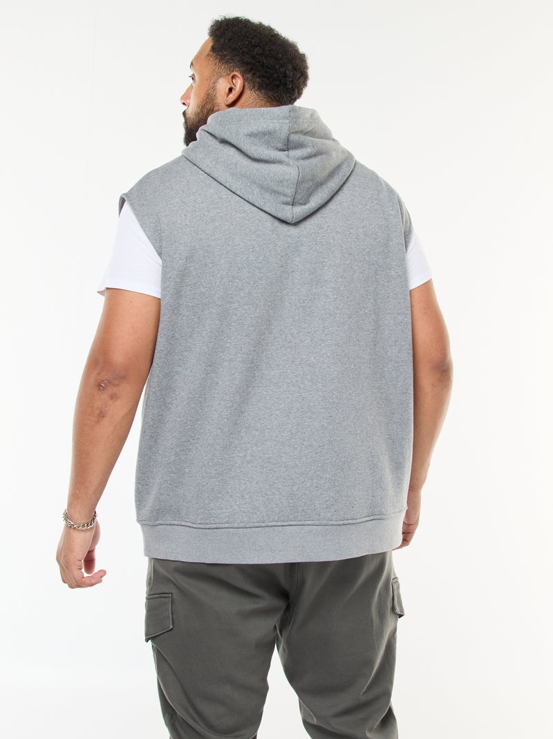 Mouwloze hoodie met kangoeroezak Grijs - Kiabi