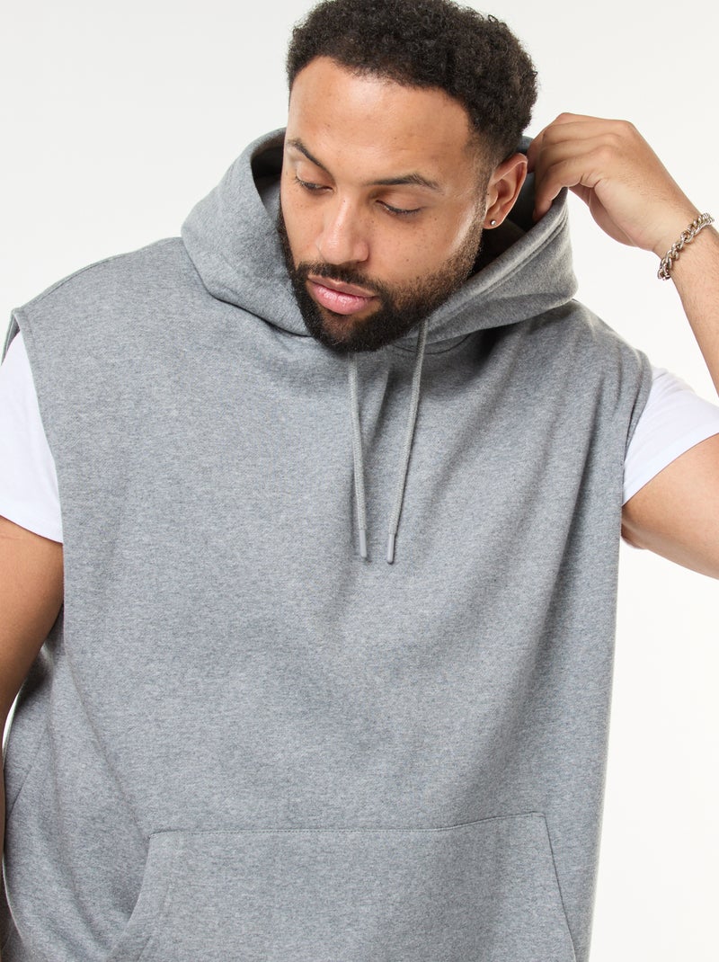 Mouwloze hoodie met kangoeroezak Grijs - Kiabi