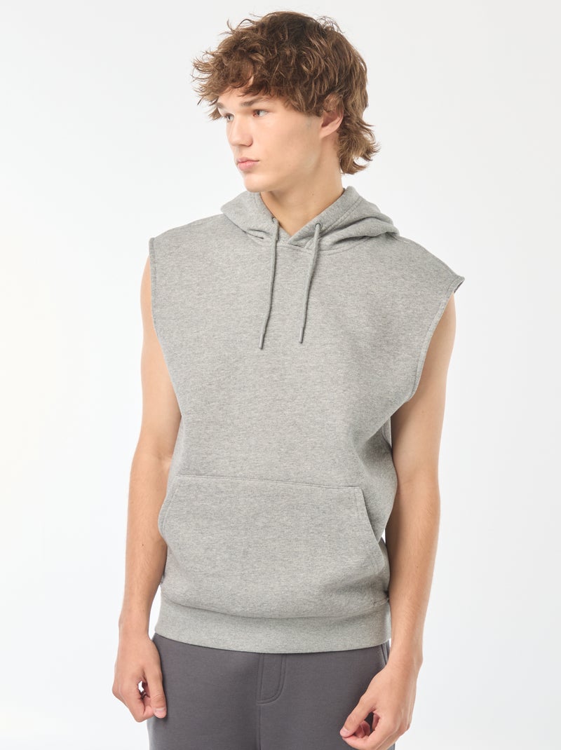 Mouwloze hoodie van warme joggingstof Grijs - Kiabi