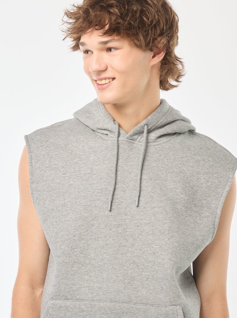 Mouwloze hoodie van warme joggingstof Grijs - Kiabi