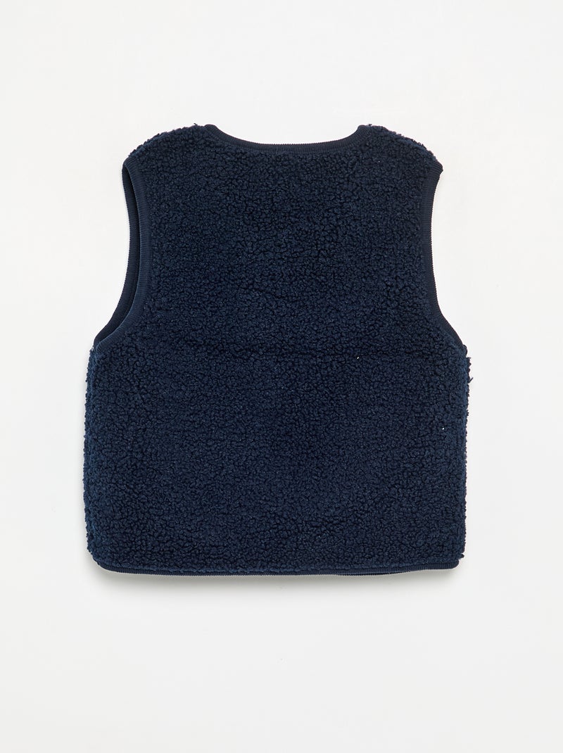 Mouwloze jas met schapenvachteffect Blauw - Kiabi