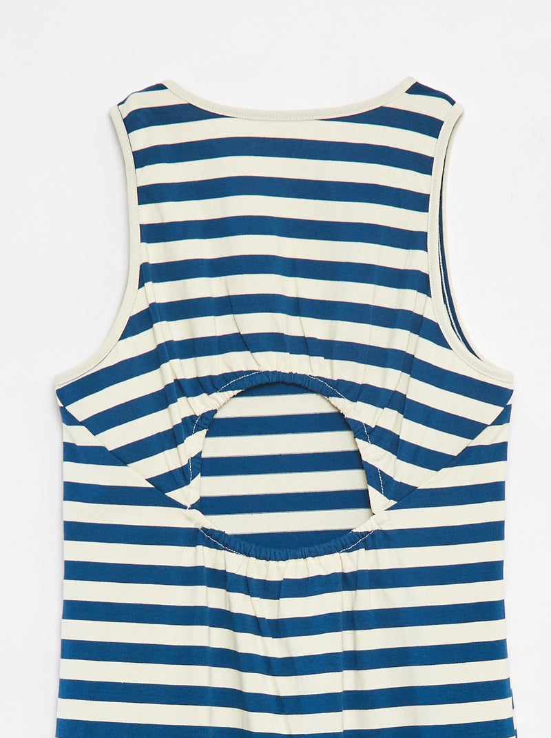 Mouwloze jurk met blote rug Blauw - Kiabi