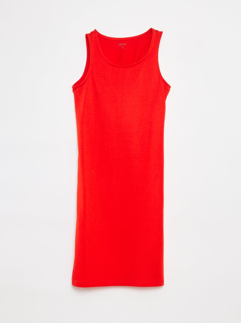 Mouwloze jurk met blote rug Rood - Kiabi