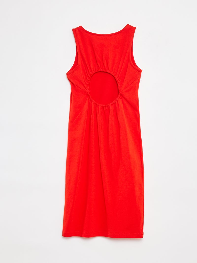 Mouwloze jurk met blote rug Rood - Kiabi