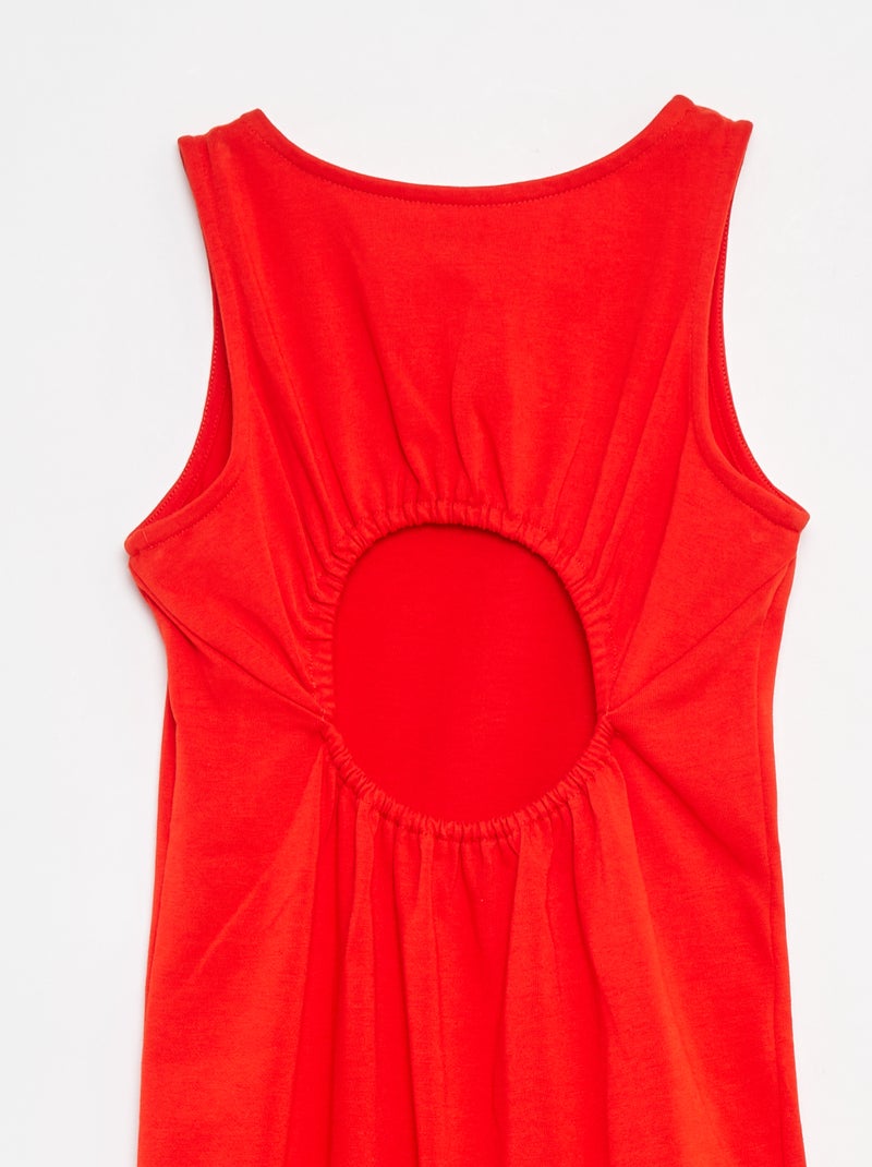 Mouwloze jurk met blote rug Rood - Kiabi
