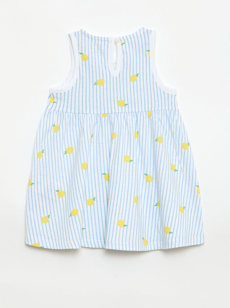 Mouwloze jurk met tekstprint Blauw - Kiabi