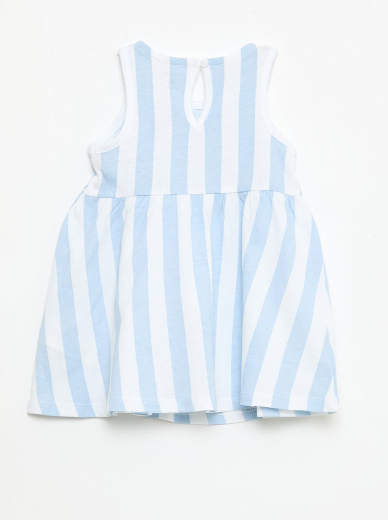 Mouwloze jurk met tekstprint Blauw - Kiabi