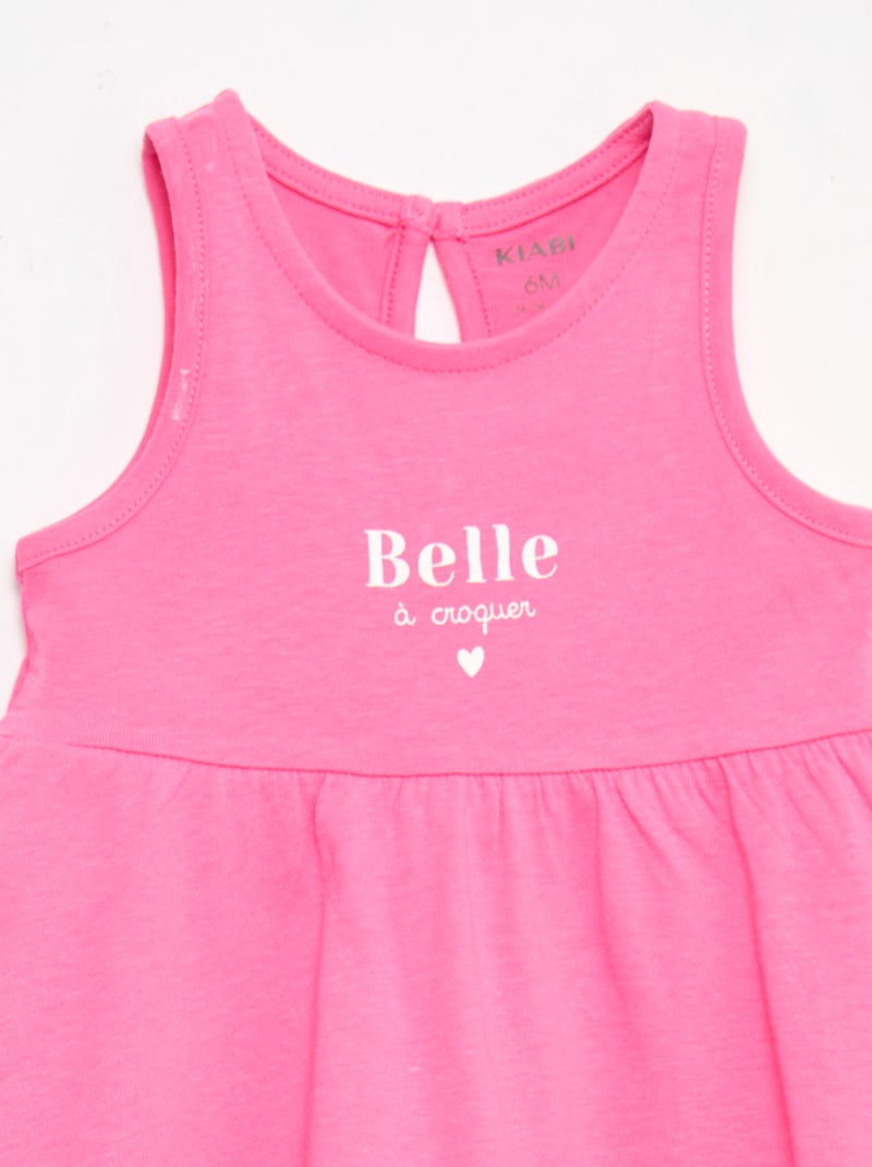 Mouwloze jurk met tekstprint Rose - Kiabi
