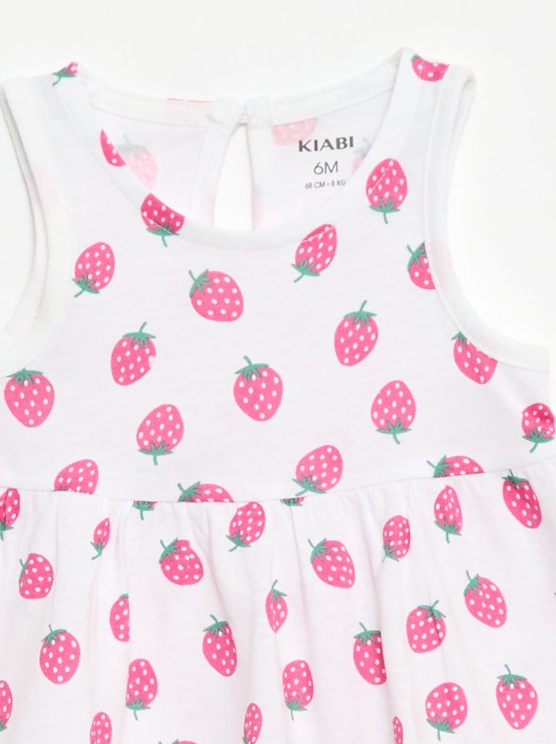 Mouwloze jurk met tekstprint Wit - Kiabi