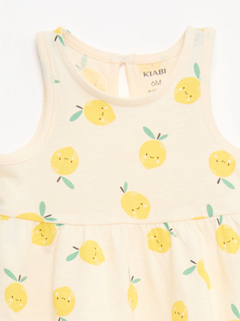 Mouwloze jurk met tekstprint Wit - Kiabi