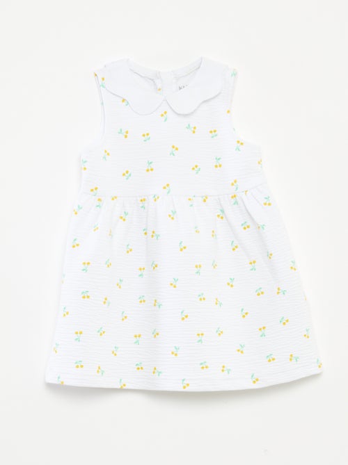 Mouwloze jurk van kreukeltricot met motiefje - Kiabi
