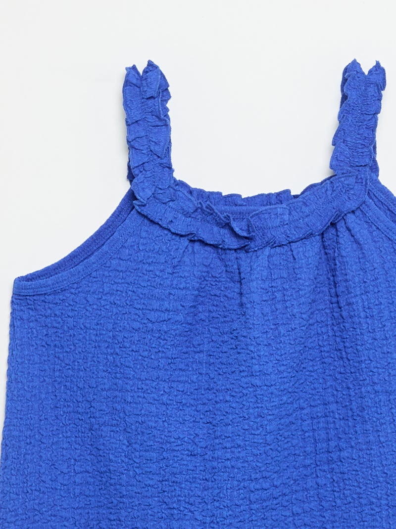 Mouwloze jurk van lichte jerseytricot Blauw - Kiabi