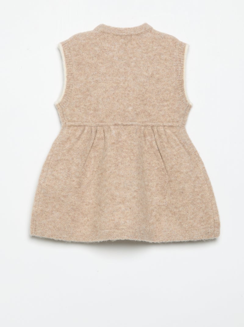 Mouwloze jurk van tricot Biege - Kiabi