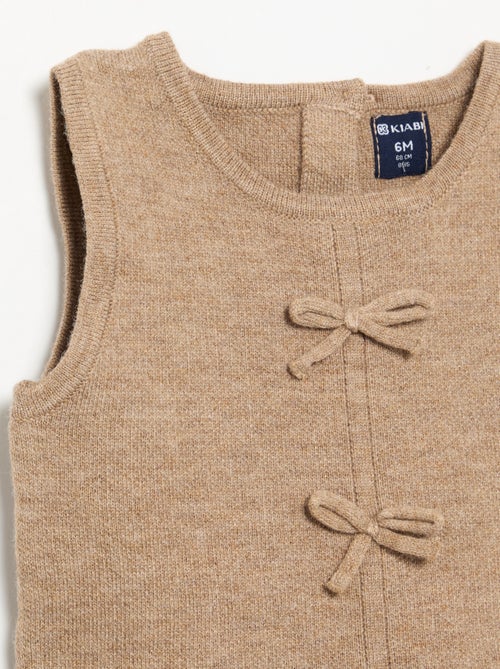 Mouwloze jurk van tricot met strikjes - Kiabi