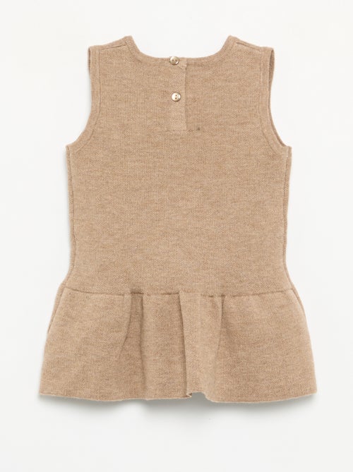 Mouwloze jurk van tricot met strikjes - Kiabi