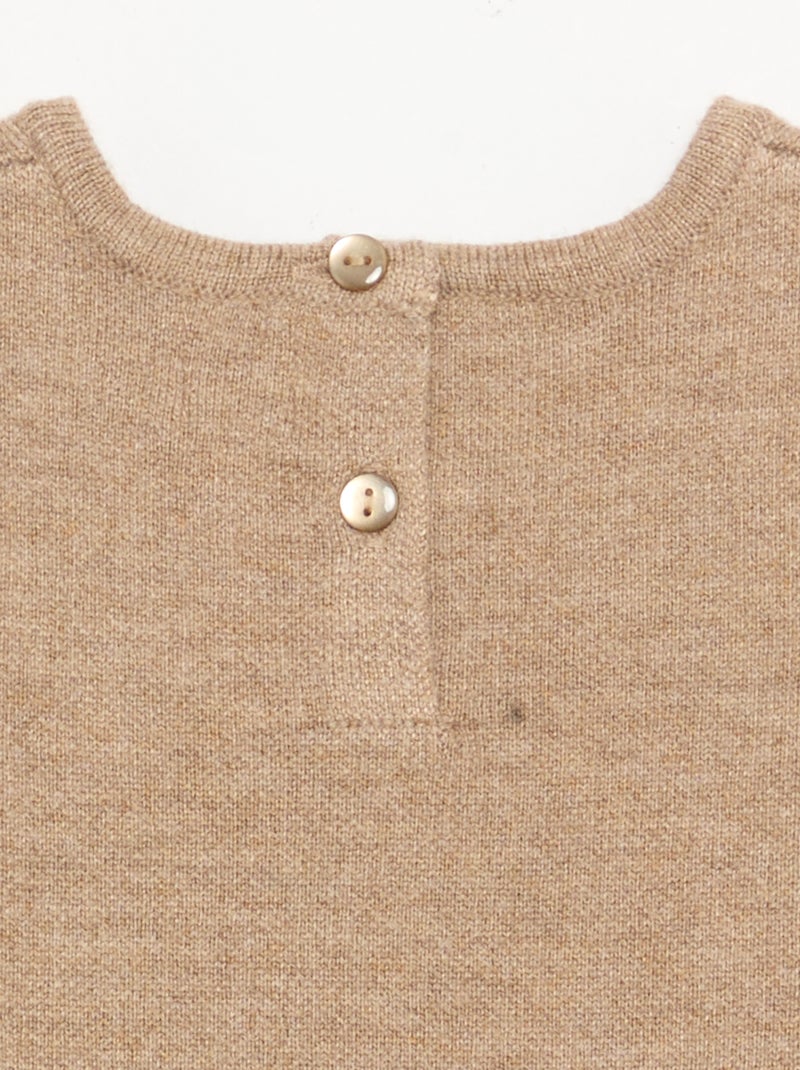 Mouwloze jurk van tricot met strikjes Biege - Kiabi