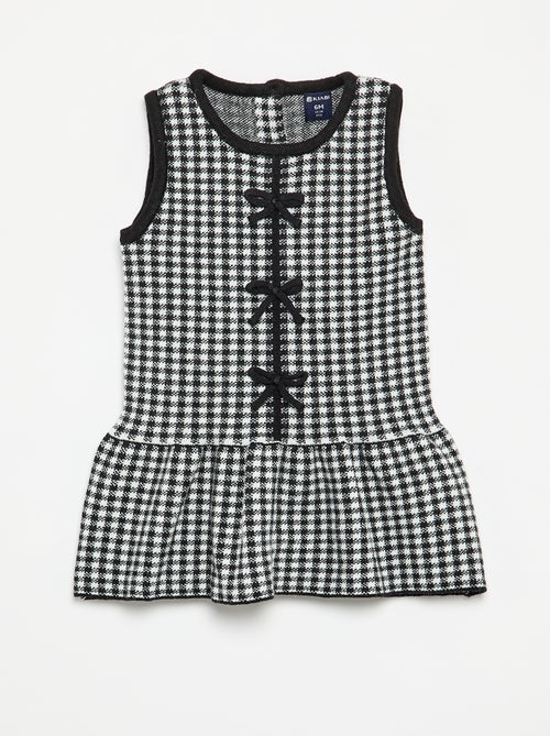 Mouwloze jurk van tricot met strikjes - Kiabi