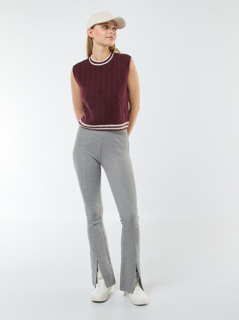 Mouwloze kabeltrui Rood - Kiabi