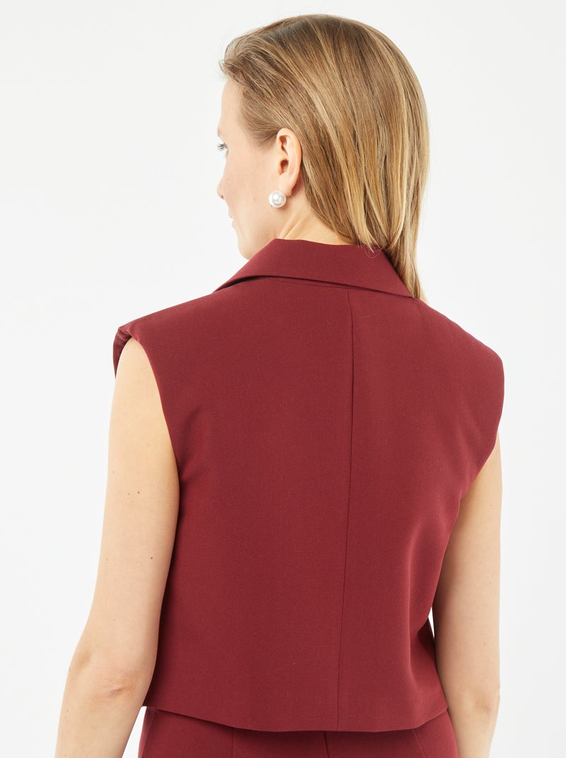 Mouwloze, korte blazer ROOD - Kiabi