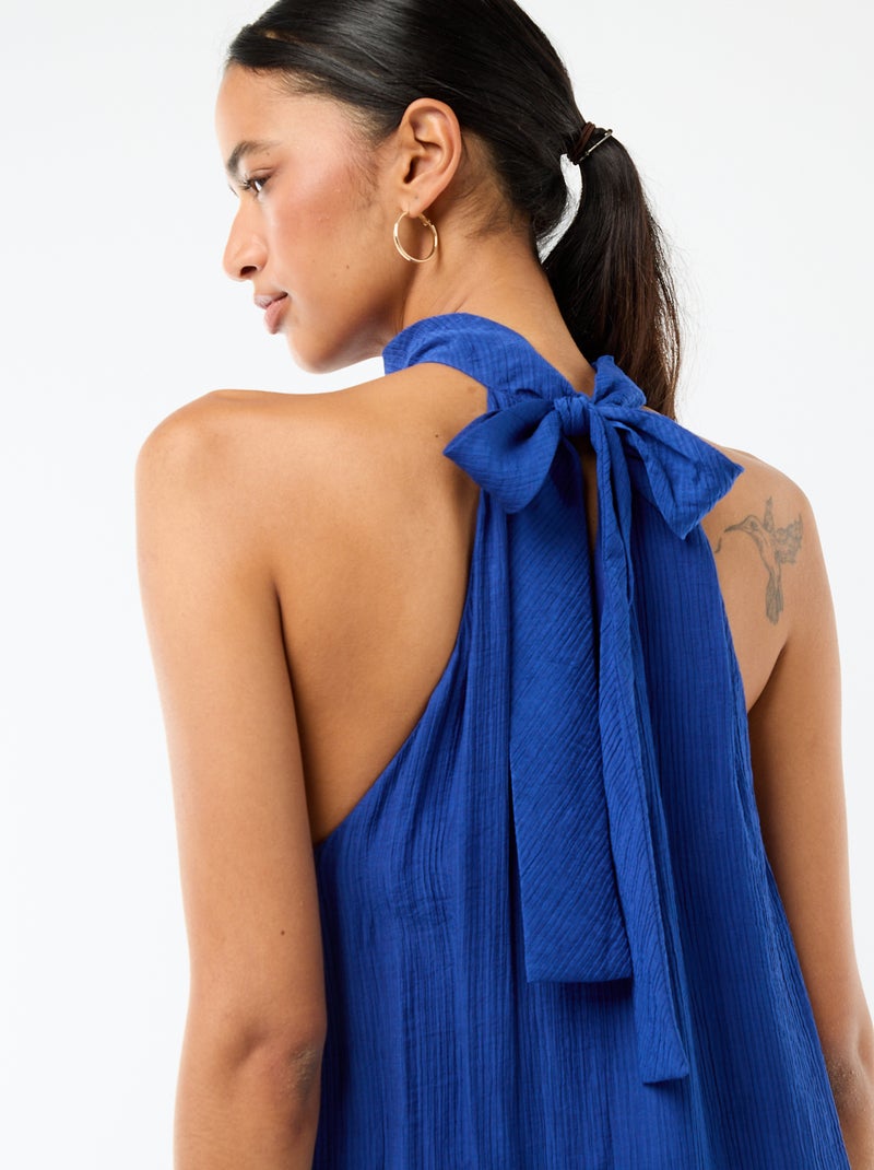 Mouwloze lange jurk Blauw - Kiabi