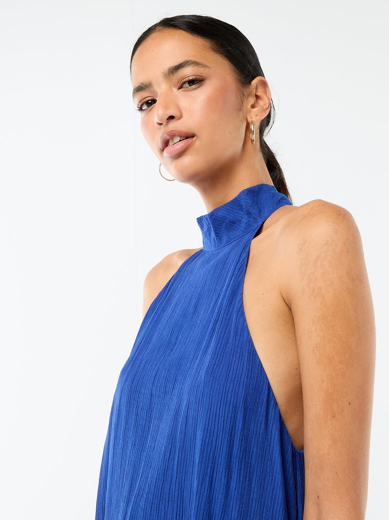 Mouwloze lange jurk Blauw - Kiabi