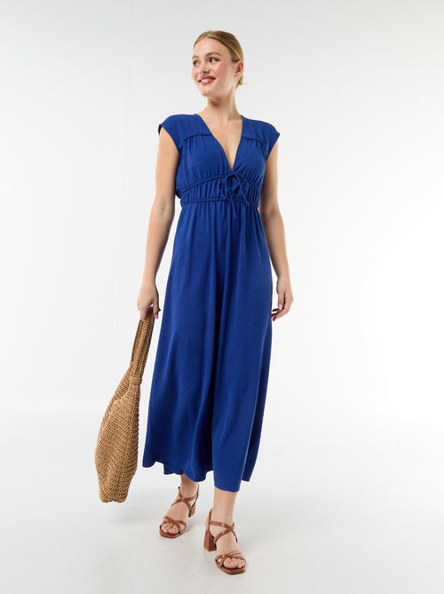 Mouwloze lange jurk met knoop - Kiabi