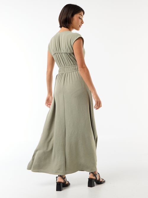 Mouwloze lange jurk met knoop - Kiabi
