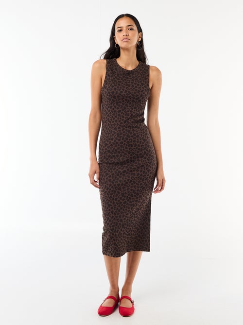 Mouwloze midi ribjurk - Kiabi