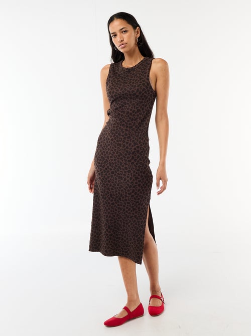 Mouwloze midi ribjurk - Kiabi