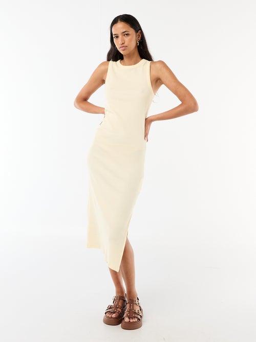Mouwloze midi ribjurk - Kiabi