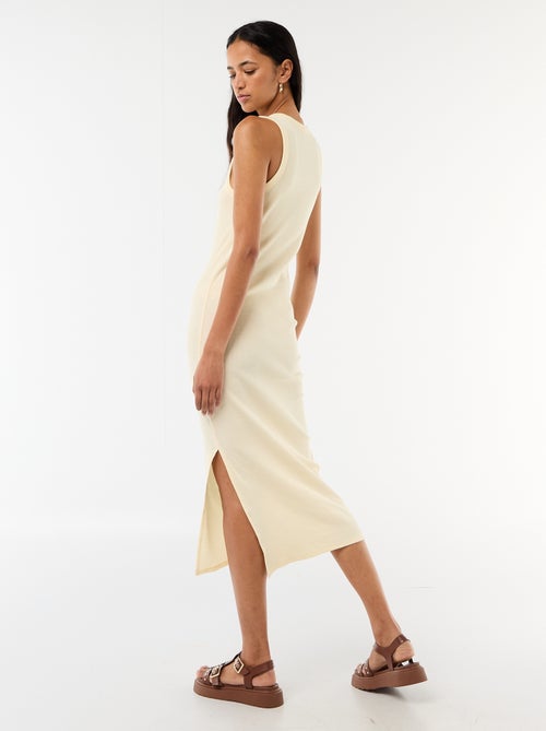 Mouwloze midi ribjurk - Kiabi