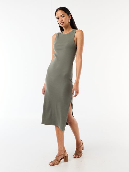 Mouwloze midi ribjurk - Kiabi