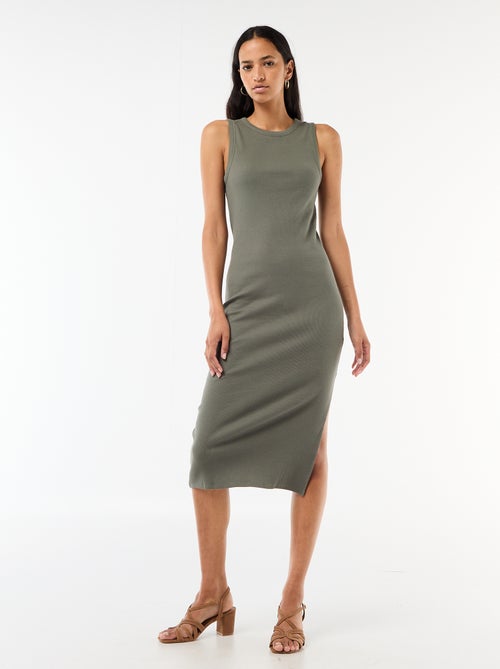 Mouwloze midi ribjurk - Kiabi
