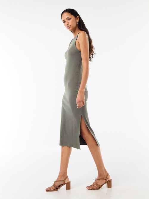 Mouwloze midi ribjurk - Kiabi