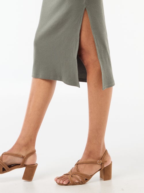 Mouwloze midi ribjurk - Kiabi