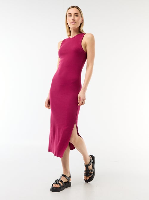 Mouwloze midi ribjurk - Kiabi