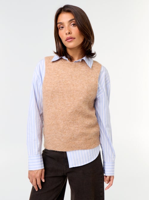 Mouwloze mohair trui - Kiabi