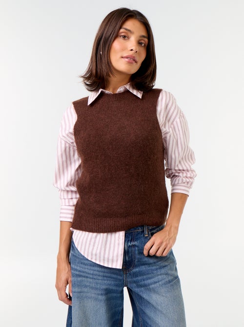 Mouwloze mohair trui - Kiabi