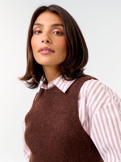 Mouwloze mohair trui - Kiabi