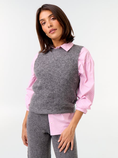 Mouwloze mohair trui - Kiabi